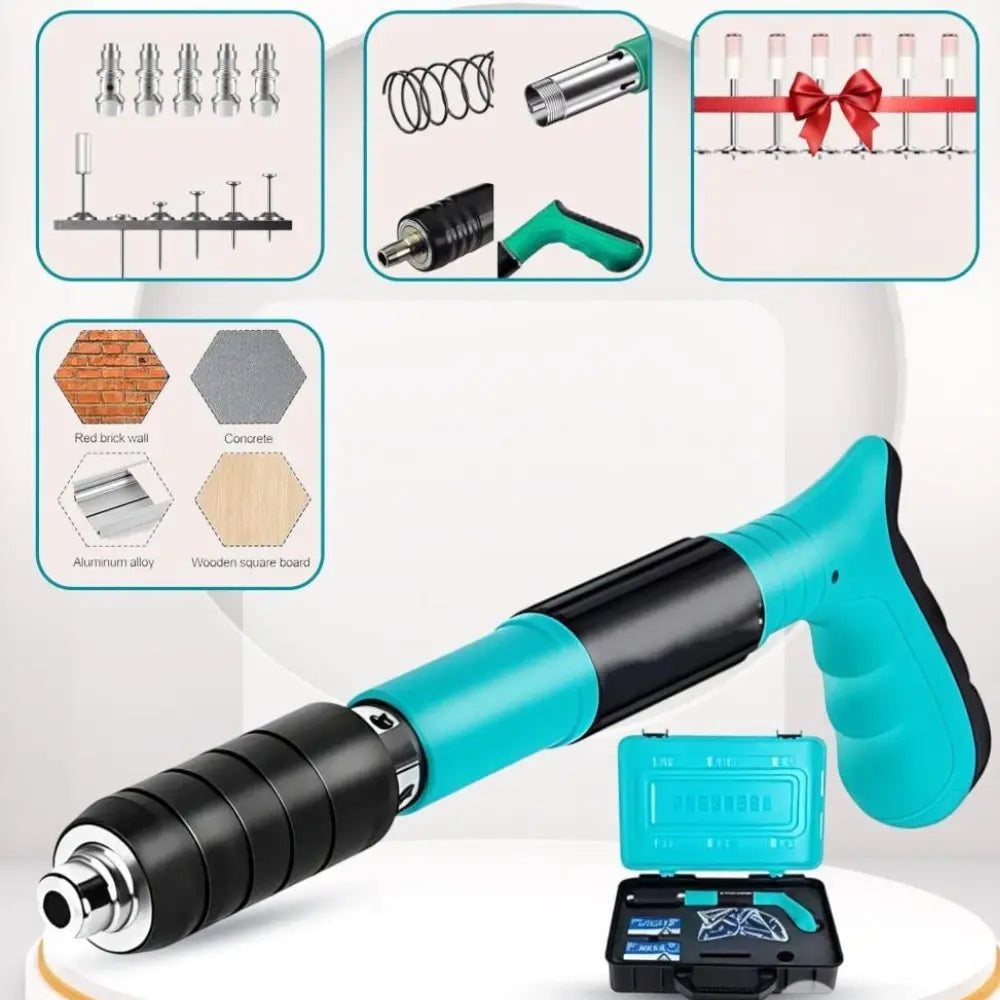 مسدس وحقيبة تثبيت المسامير الخرسانية ب5 سرعات